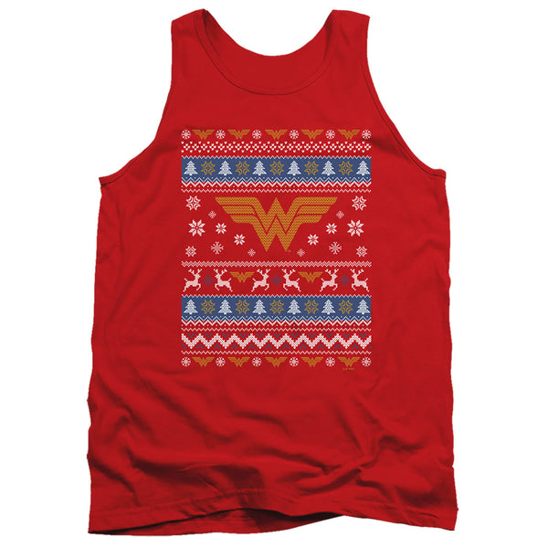 Wonder Woman - Ugly Christmas Logo Adult Tank Top