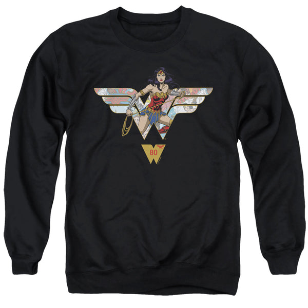 Wonder Woman - Ww 80Th Collage Logo Adult Crewneck Sweatshirt