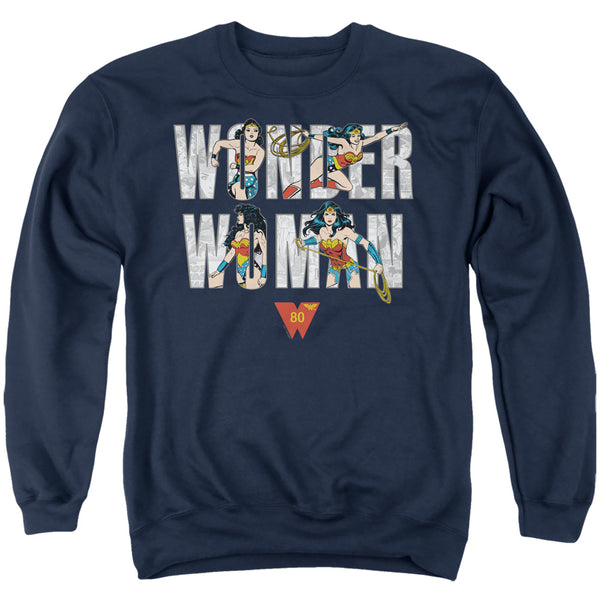 Wonder Woman - Ww 80Th Illustrated Type Adult Crewneck Sweatshirt