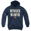 Wonder Woman - Ww 80Th Illustrated Type Youth Hooded Sweatshirt