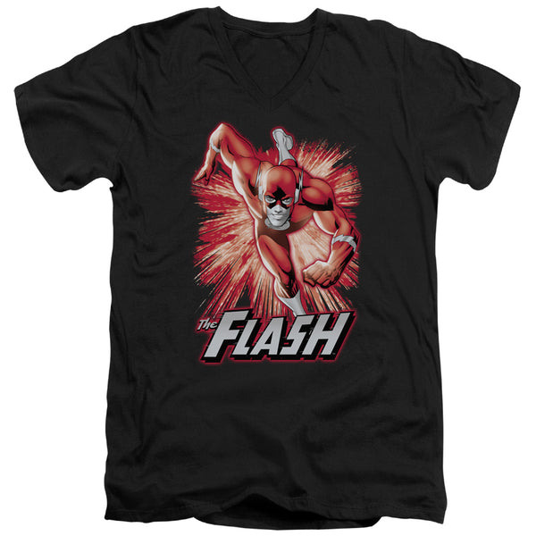 JLA - Flash Red & Gray Adult Slim Fit V Neck Cotton