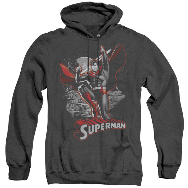 JLA - Superman Red & Gray Adult Heather Hoodie