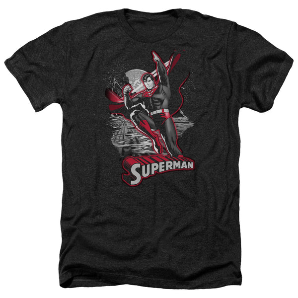 JLA - Superman Red & Gray Adult Regular Fit Heather Short Sleeve