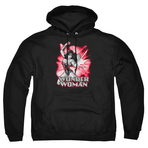 Jla - Wonder Woman Red And Gray Adult Pullover Hoodie