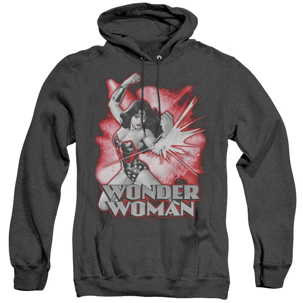 Jla - Wonder Woman Red And Gray Adult Heather Hoodie