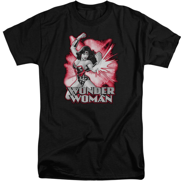 Jla - Wonder Woman Red And Gray Adult Tall Fit Short Sleeve