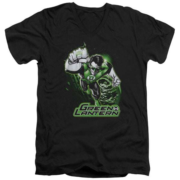 JLA - Green Lantern Green & Gray Adult Slim Fit V Neck Cotton