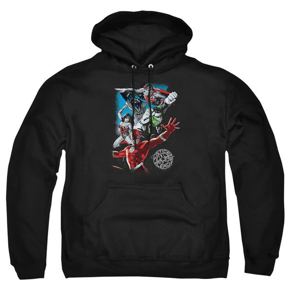 JLA - Galactic Attack Adult Pullover Hoodie