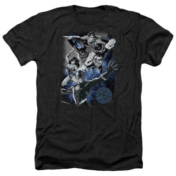 JLA - Galactic Attack Nebula Adult Regular Fit Heather Short Sleeve