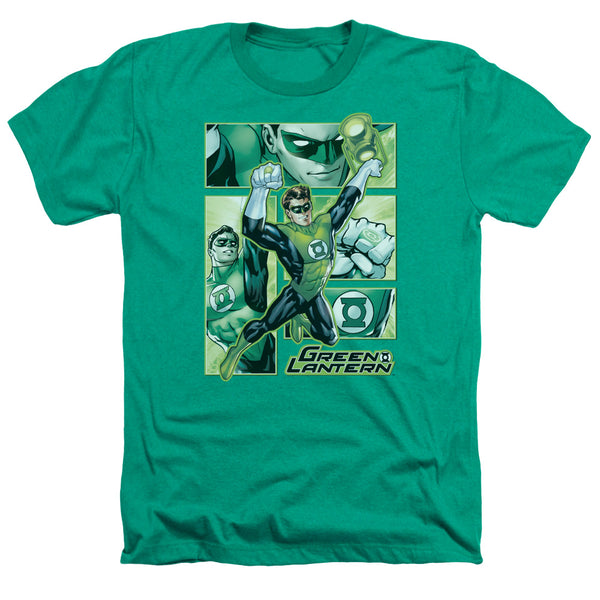 JLA - Green Lantern Panels Adult Regular Fit Heather Short Sleeve