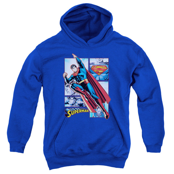 JLA - Superman Panels Youth Hooded Sweatshirt