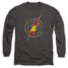 Justice League - Flash Busted Logo Adult Long Sleeve