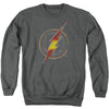 Justice League - Flash Busted Logo Adult Crewneck Sweatshirt