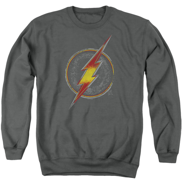Justice League - Flash Busted Logo Adult Crewneck Sweatshirt
