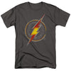 Justice League - Flash Busted Logo Adult Regular Fit Short Sleeve