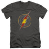 Justice League - Flash Busted Logo Adult Slim Fit V Neck Cotton