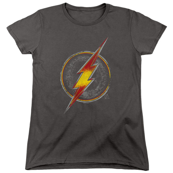 Justice League - Flash Busted Logo Women's Short Sleeve
