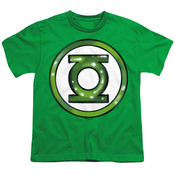 Justice League - Green Lantern Airbrush Logo Youth Short Sleeve