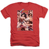 JLA - Wonder Woman Panels Adult Regular Fit Heather Short Sleeve