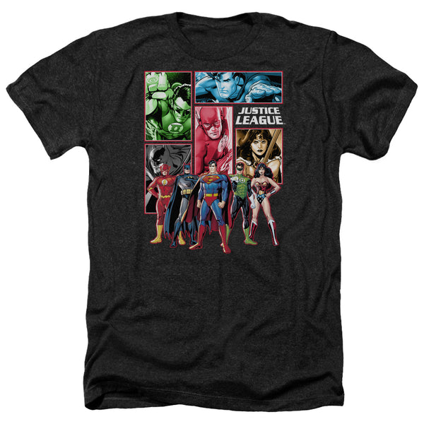 JLA - Justice League Panels Adult Regular Fit Heather Short Sleeve