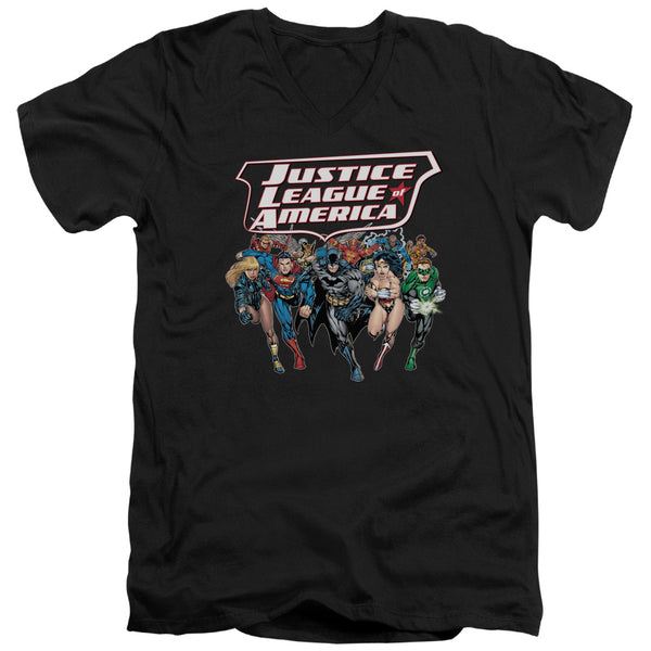 JLA - Charging Justice Adult Slim Fit V Neck Cotton