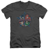 JLA - Four Heroes Adult Slim Fit V Neck Cotton