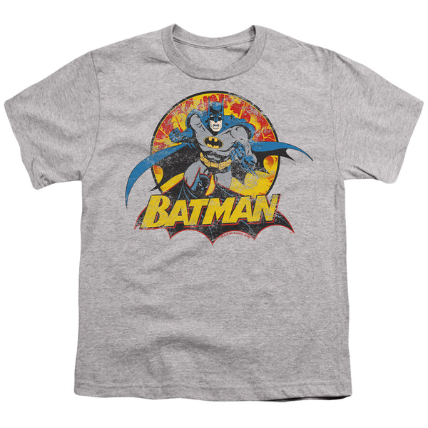 JLA - Batman Rough Distress Youth Short Sleeve