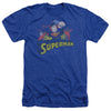 JLA - Superman Rough Distress Adult Regular Fit Heather Short Sleeve