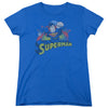 JLA - Superman Rough Distress Women's Short Sleeve