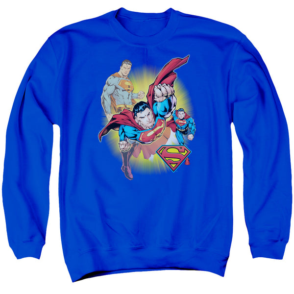 Jla - Superman Collage Adult Crewneck Sweatshirt