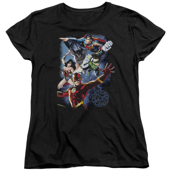 JLA - Galactic Attack Color Women's Short Sleeve