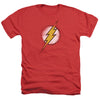JLA - Destroyed Flash Logo Adult Regular Fit Heather Short Sleeve