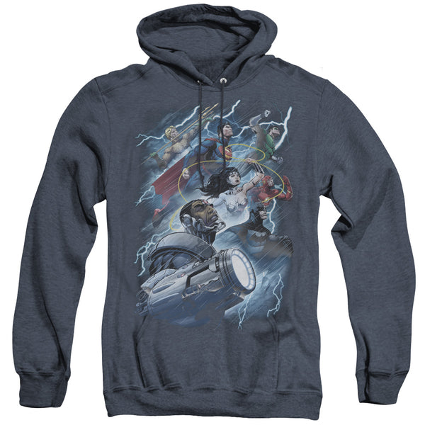JLA - Ride The Lightening Adult Heather Hoodie