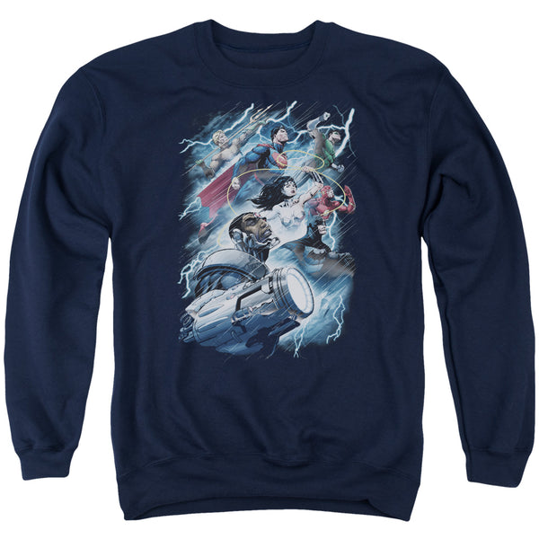 JLA - Ride The Lightening Adult Crewneck Sweatshirt