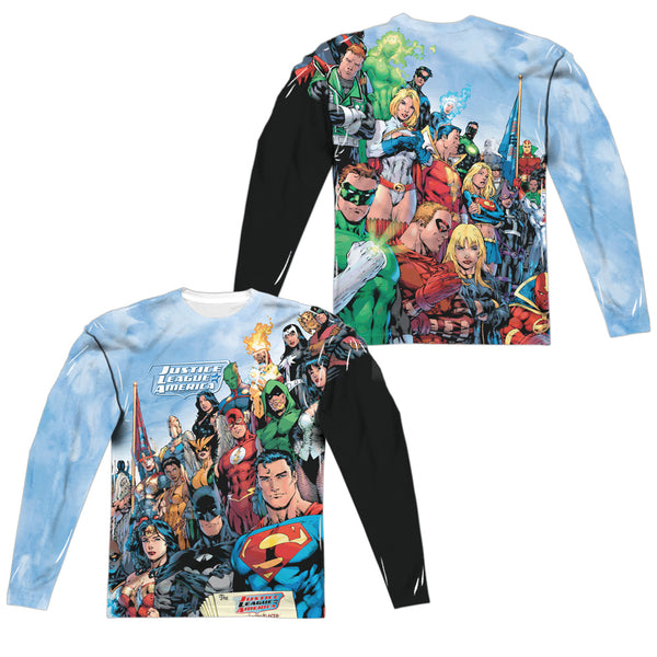 JLA - Justice League Of America (Front - Back Print) L - S Adult Poly Crew
