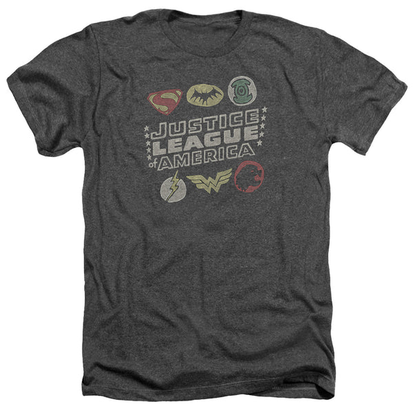 JLA - Symbols Adult Regular Fit Heather Short Sleeve