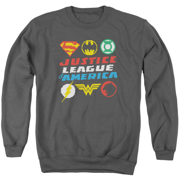 JLA - Pixel Logos Adult Crewneck Sweatshirt