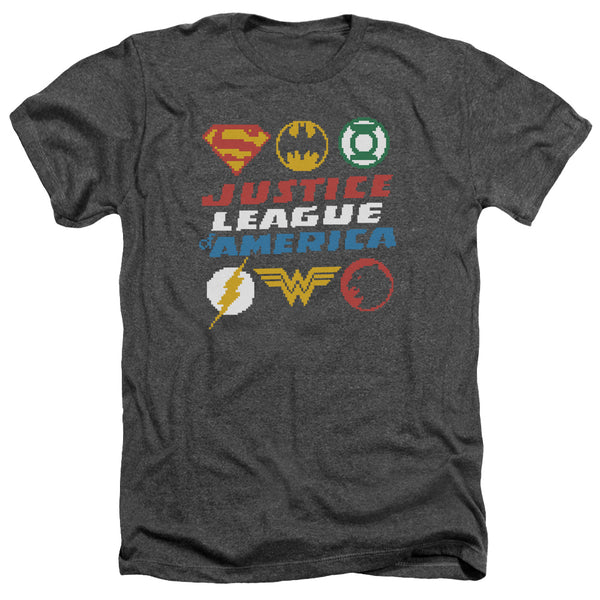 JLA - Pixel Logos Adult Regular Fit Heather Short Sleeve