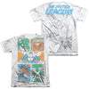 JLA - Justice Panels (Front - Back Print) Adult Regular Fit Short Sleeve 65 - 35 Poly - Cotton