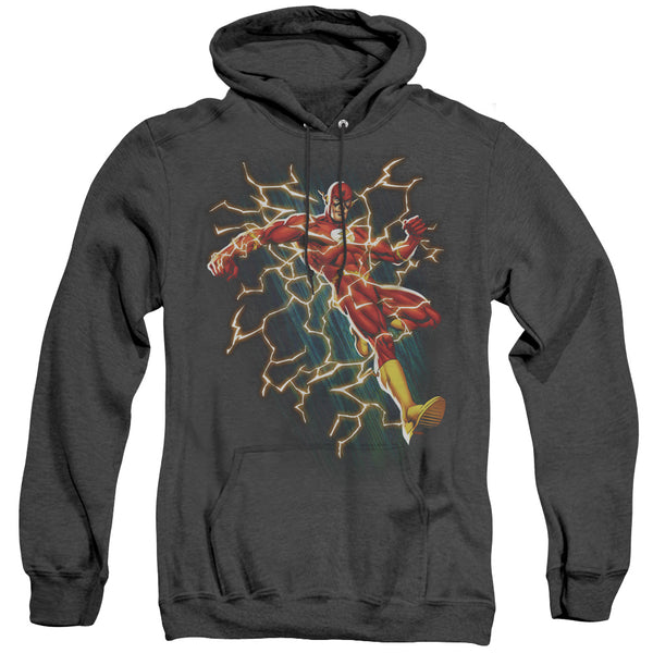 JLA - Flash Symbol Knockout Adult Heather Hoodie