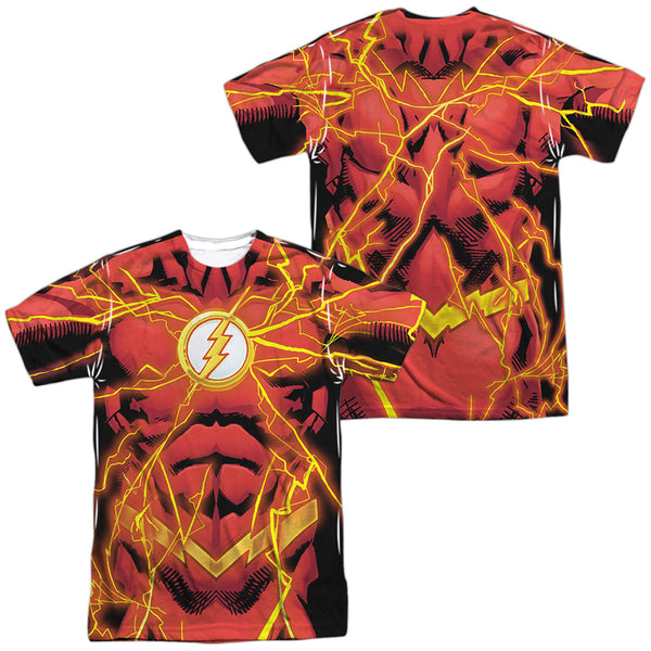 JLA - Flash 52 Bolt (Front - Back Print) Adult Regular Fit Short Sleeve 100% Poly