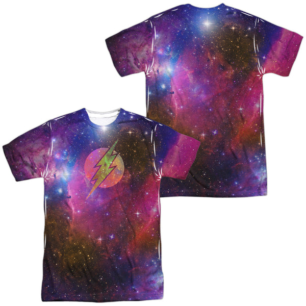 JLA - Flash Galaxy (Front - Back Print) Adult Regular Fit Short Sleeve 100% Poly