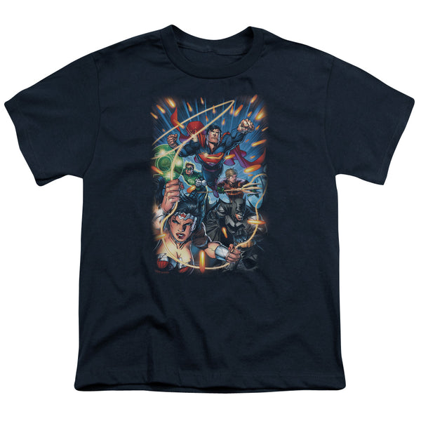 JLA - Under Attack Youth Short Sleeve