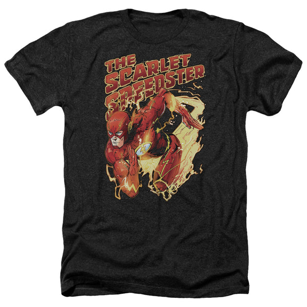 JLA - Scarlet Speedster Adult Regular Fit Heather Short Sleeve