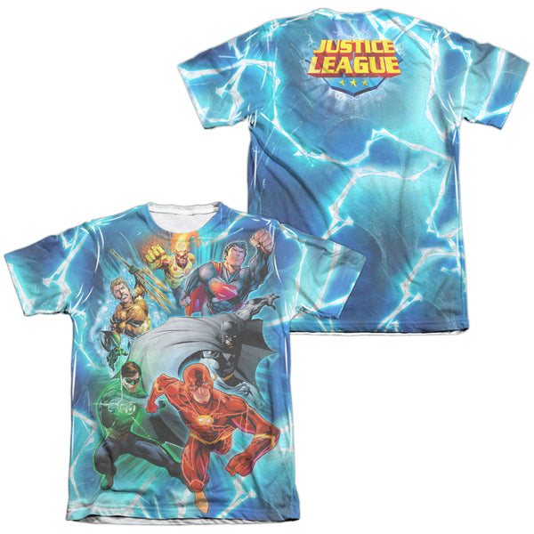 JLA - Lightning Team (Front - Back Print) Adult Regular Fit Short Sleeve 65 - 35 Poly - Cotton