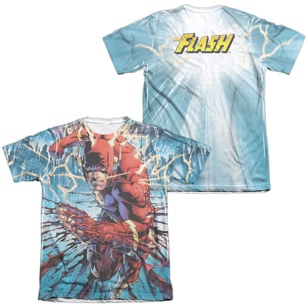 JLA - Ripping And Tearing (Front - Back Print) Adult Regular Fit Short Sleeve 65 - 35 Poly - Cotton