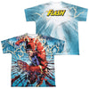 JLA - Ripping And Tearing (Front - Back Print) Youth Short Sleeve 100% Poly