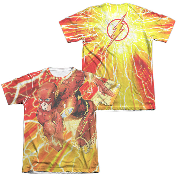 JLA - Lightning Dash (Front - Back Print) Adult Regular Fit Short Sleeve 65 - 35 Poly - Cotton