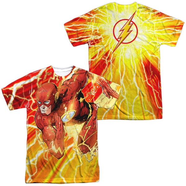 JLA - Lightning Dash (Front - Back Print) Adult Regular Fit Short Sleeve 100% Poly