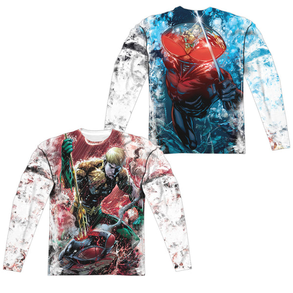 JLA - Aquaman Vs Manta (Front - Back Print) L - S Adult Poly Crew